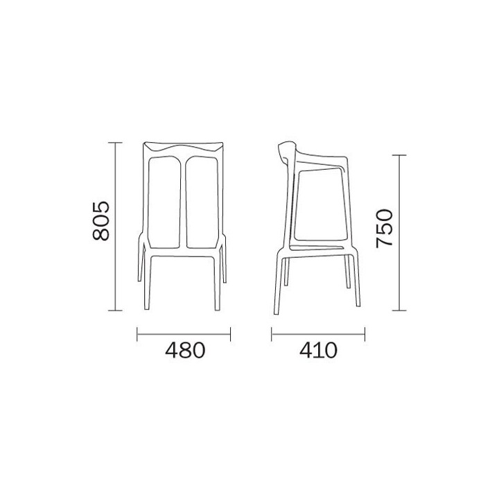 Tabouret de bar plastique design -Gosto