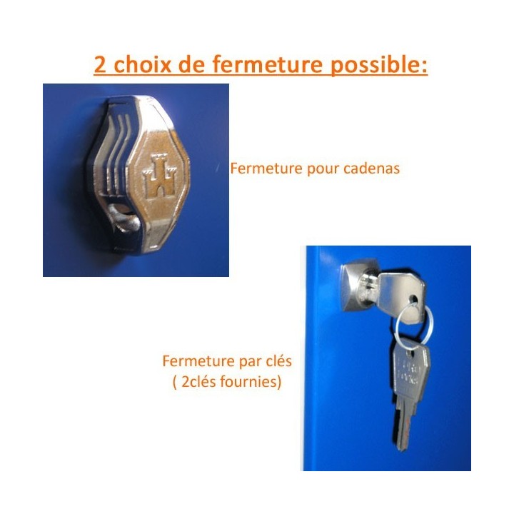 Vestiaire double bi place 4 cases métallique | Gosto
