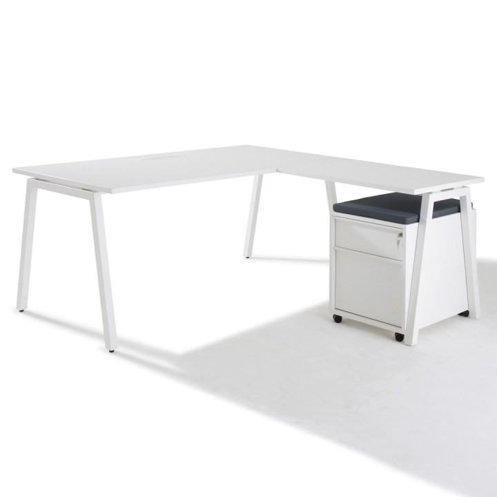 Bureau d'angle Blanc Actea  - Gosto