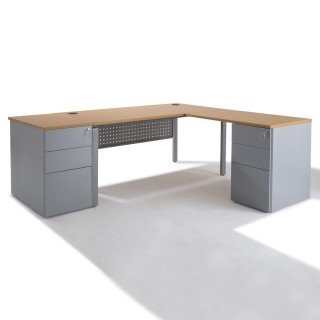 Bureau d'angle avec retour accroché et caisson Gamme Pure-Gosto