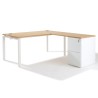 Bureau d'angle pure + retour caisson porteur Métal 60 cm