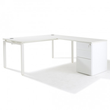 Bureau d'angle Blanc Actea - Gosto