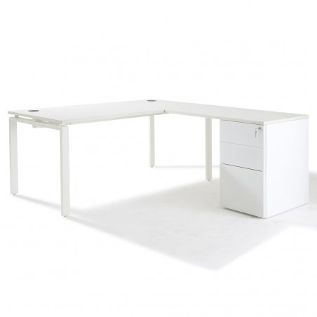 Bureau d'angle Pure avec rangement -Gosto