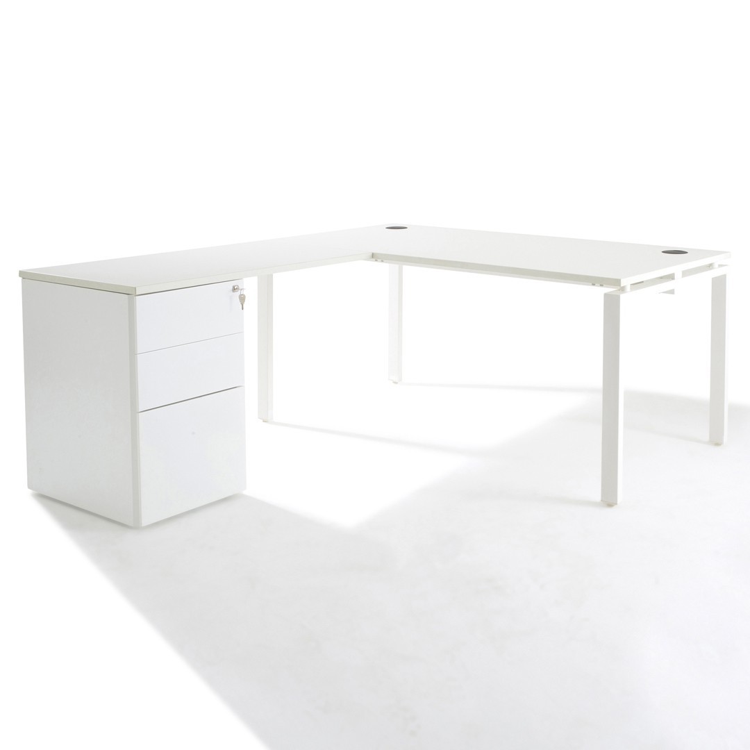 Bureau d'angle Pure avec rangement -Gosto