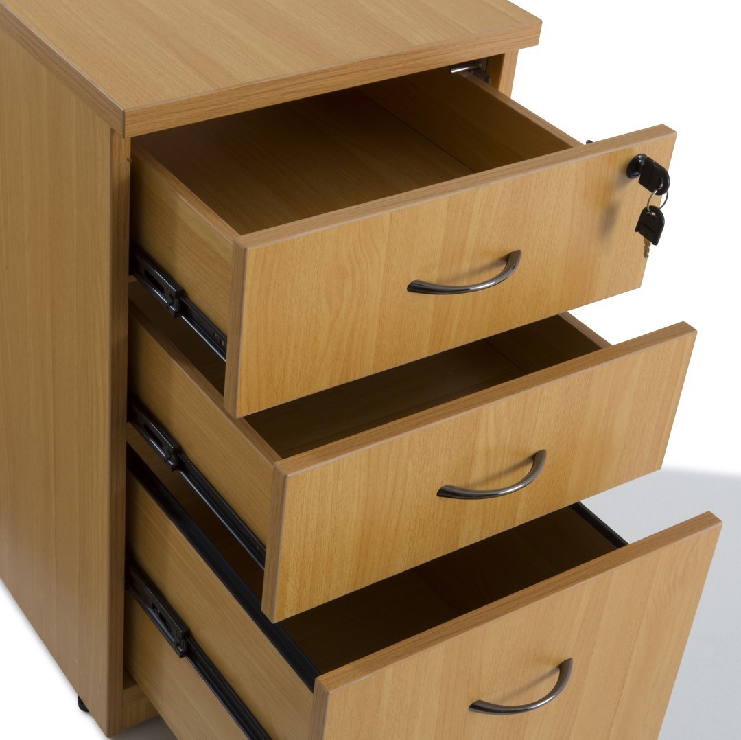 Caisson de bureau en bois séparateur d'espace avec ouverture latérale