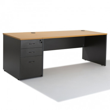 Bureau droit design avec caisson de rangement 1 porte collection AR