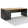Bureau Droit PANNEAUX WIST + caisson gris HB Bois 80 cm