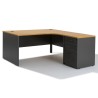 Bureau d'angle compact Panneaux + caisson gris HB Bois 60 cm