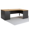 Bureau d'angle compact PANNEAUX WIST + caisson gris HB Bois 80 cm