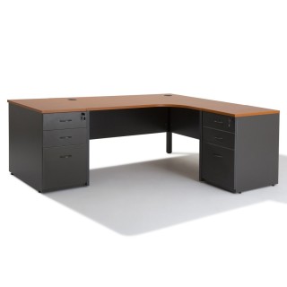 Bureau d'angle avec caisson hauteur Bureau - Gosto