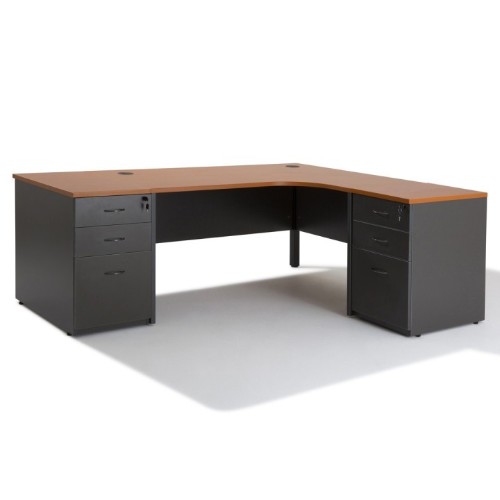 Bureau d'angle avec caisson hauteur Bureau - Gosto