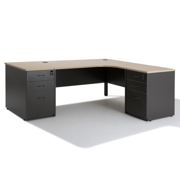 Bureau d'angle avec caisson hauteur Bureau - Gosto