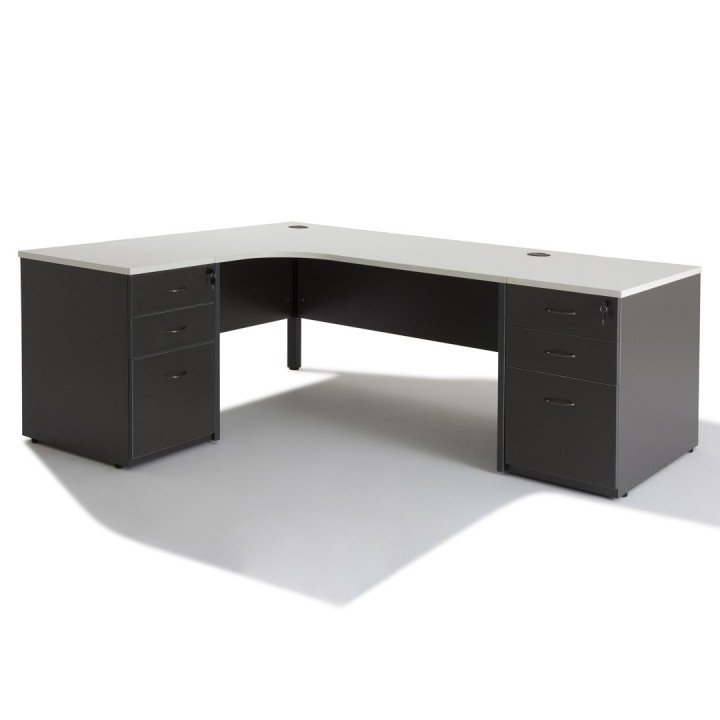 Bureau d'angle avec caisson hauteur Bureau - Gosto