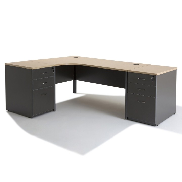 Bureau d'angle avec caisson hauteur Bureau - Gosto