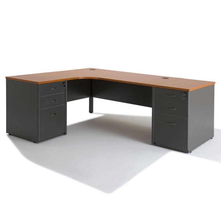 Bureau d'angle avec caisson hauteur Bureau - Gosto