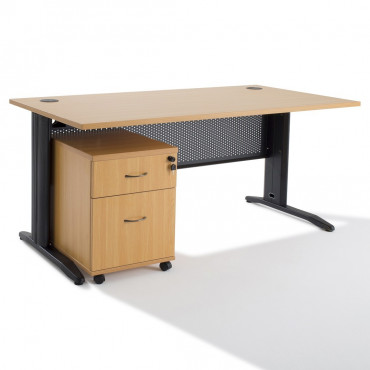 Extension pour bureau 160 cm mécanique gris clair et noir - ISKMO