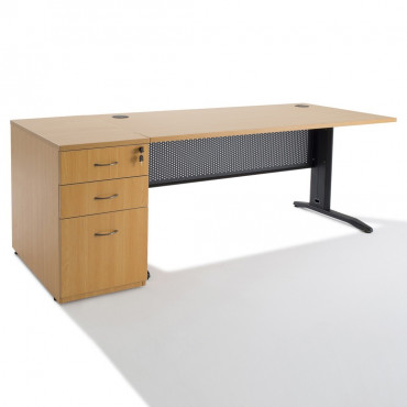 BUREAU DROIT ELECTRA + CAISSON HB BOIS 80 cm