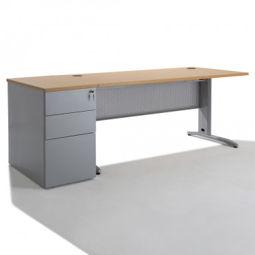 Bureau droit Corial - l. 160 x pr. 80 cm - avec caisson porteur 