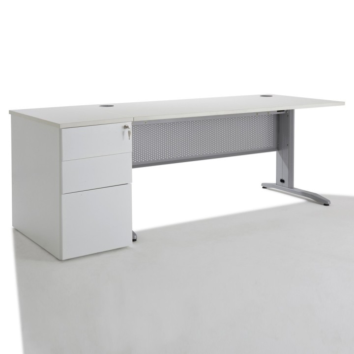 Bureau Blanc avec Caisson pour Professionnels-Gosto