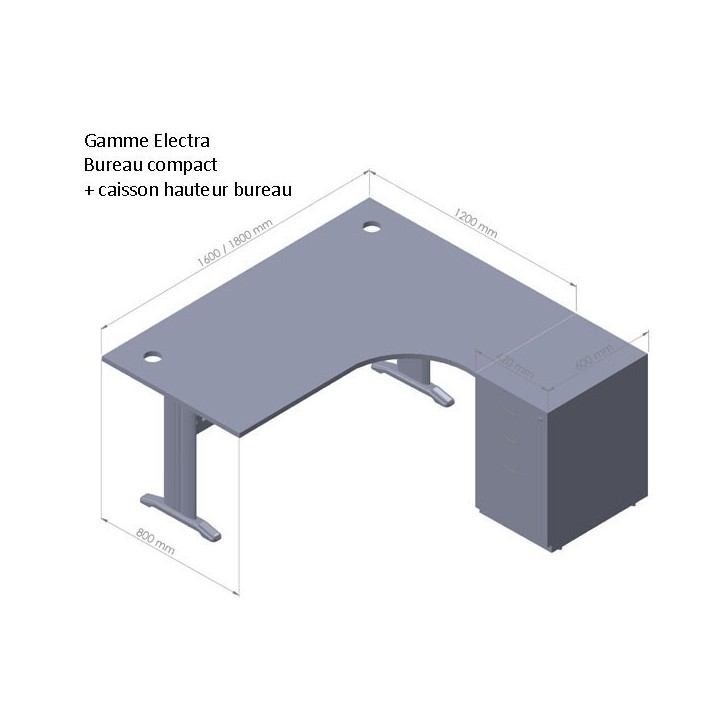 Bureau d'angle Professionnel avec rangement Electra - Gosto