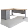 Bureau d'angle compact ELECTRA WIST + caisson HB Métal 60 cm