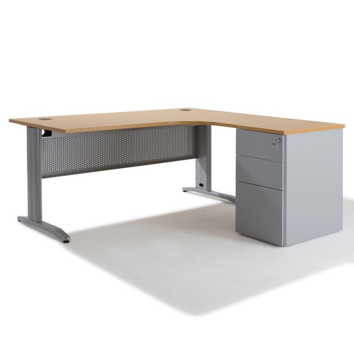 Bureau d'angle Professionnel avec rangement Electra - Gosto