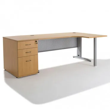 Bureau BRABANT avec retour droit en 180 cm ou 200 cm - en 2 finitions