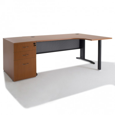 Bureau d'angle compact ELECTRA WIST + caisson HB Bois 80 cm
