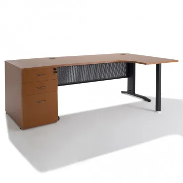 Bureau d'angle compact ELECTRA WIST + caisson HB Bois 80 cm