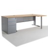 Bureau d'angle compact ELECTRA WIST + caisson HB Métal 80 cm