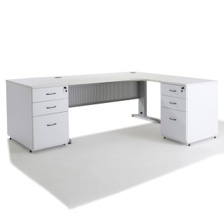 Bureau d'angle Electra avec 2 caissons Bois - Gosto