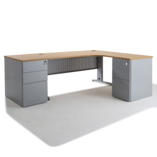 Bureau d'angle Electra - caissons métalliques - Gosto