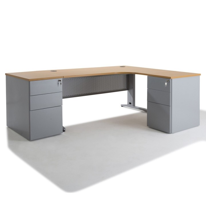 Bureau d'angle Electra - caissons métalliques - Gosto