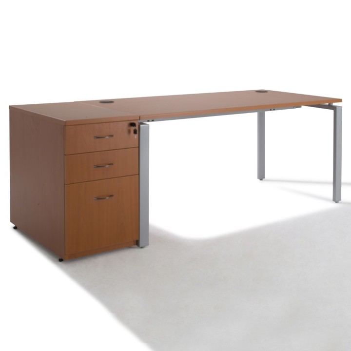 Bureau droit PURE  avec caisson Hauteur Bureau | Gosto
