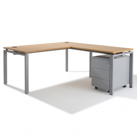 Bureau d'angle avec retour accroché Gamme Pure