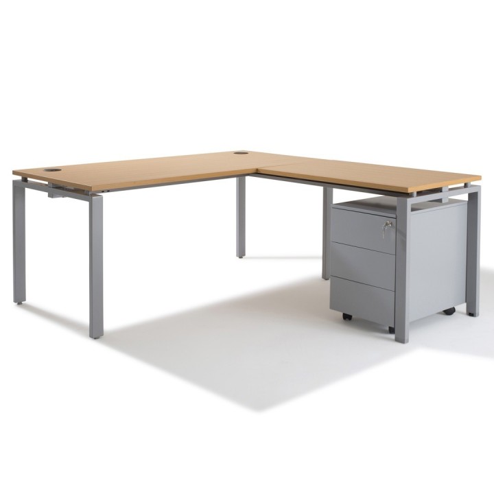 Bureau d'angle avec retour accroché Gamme Pure |Gosto