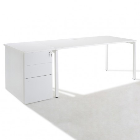 Bureau droit Sierra + caisson métal HB 80 cm