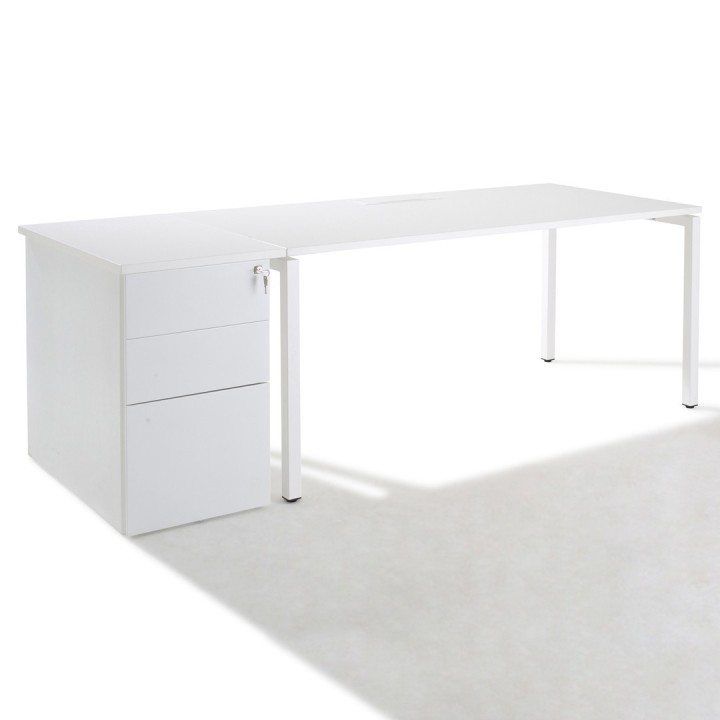 Bureau droit individuel avec rangement - Gamme Sierra - Gosto