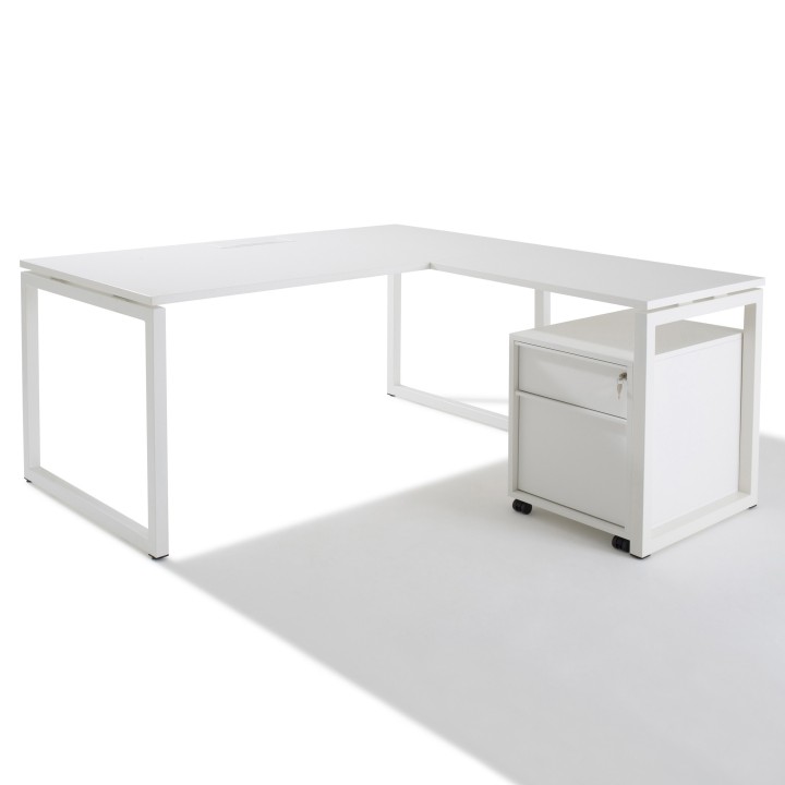 Bureau d'angle avec retour accroché - Gamme Cube- Gosto