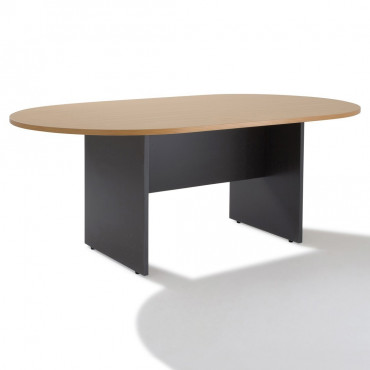 Table de réunion ovale piétement bois 6 à 10 personnes