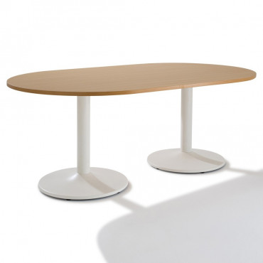 Table de réunion ovale piétement tulipe WIST 6 à  10 personnes