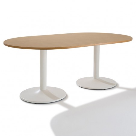 Table de réunion ovale piétement tulipe WIST 6 à  10 personnes