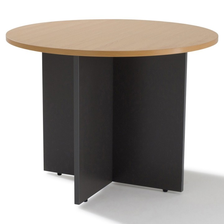 Table de réunion, ronde piètement bois - Gosto