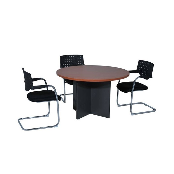 Table de réunion, ronde piètement bois - Gosto