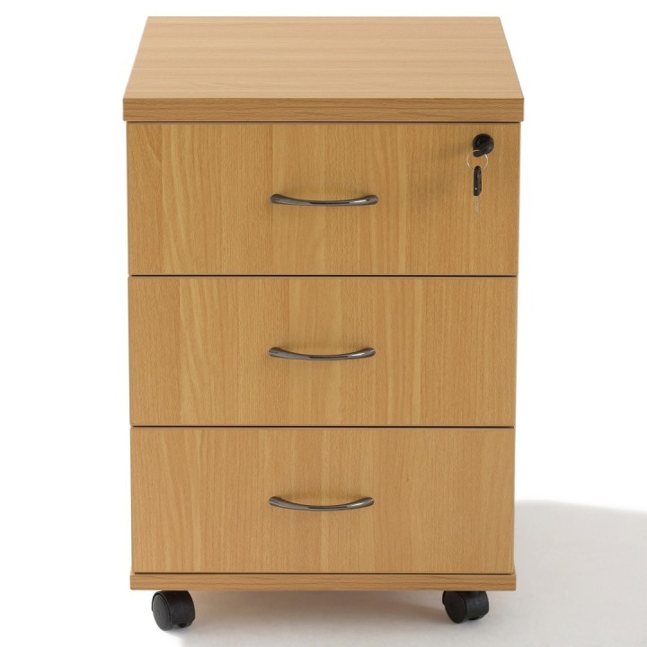 Caisson de bureau à roulettes, en bois, 3 Tiroirs, Wist -Gosto
