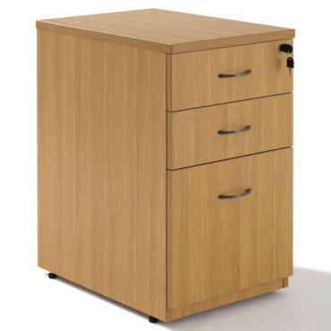 Caisson Hauteur Bureau 3 tiroirs dont un tiroir pour dossiers suspendus -  Dessus métal - H694