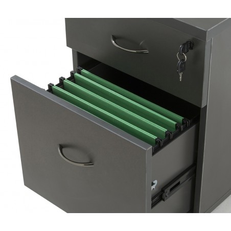Caisson hauteur bureau bois Wist Gris 2T+1DS
