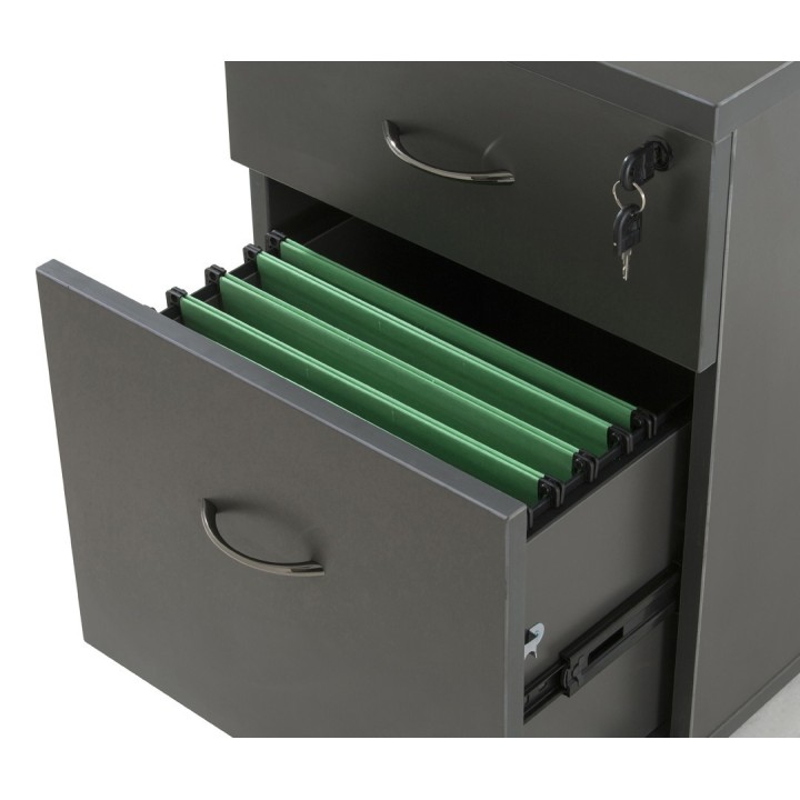 Caisson hauteur bureau bois 2 tiroirs, Prof. 60cm - Gosto