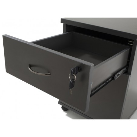 Caisson hauteur bureau bois Wist Gris 2T+1DS