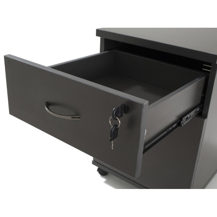 Caisson hauteur bureau bois 2 tiroirs, Prof. 60cm - Gosto
